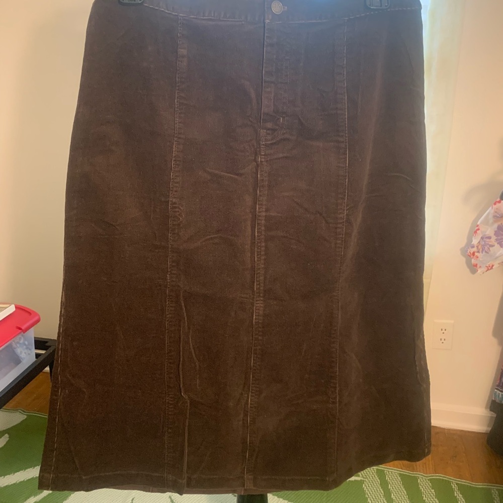 Chic Chocolate corduroy  A-Line Skirt